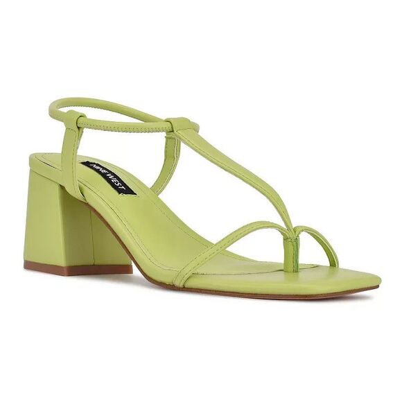 Nine West Women's Gardeen Block Heel Dress Sandals, Neon Lime Green, 6M - Picture 1 of 2